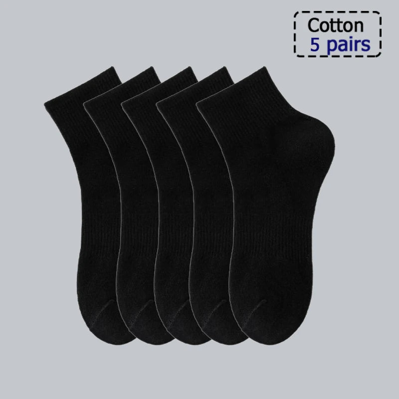 3/5/6 Pairs  Cotton Outdoor Sports Socks, Sweat Absorbing and Odor Resistant Cotton Running Basketball Socks, Trendy Socks