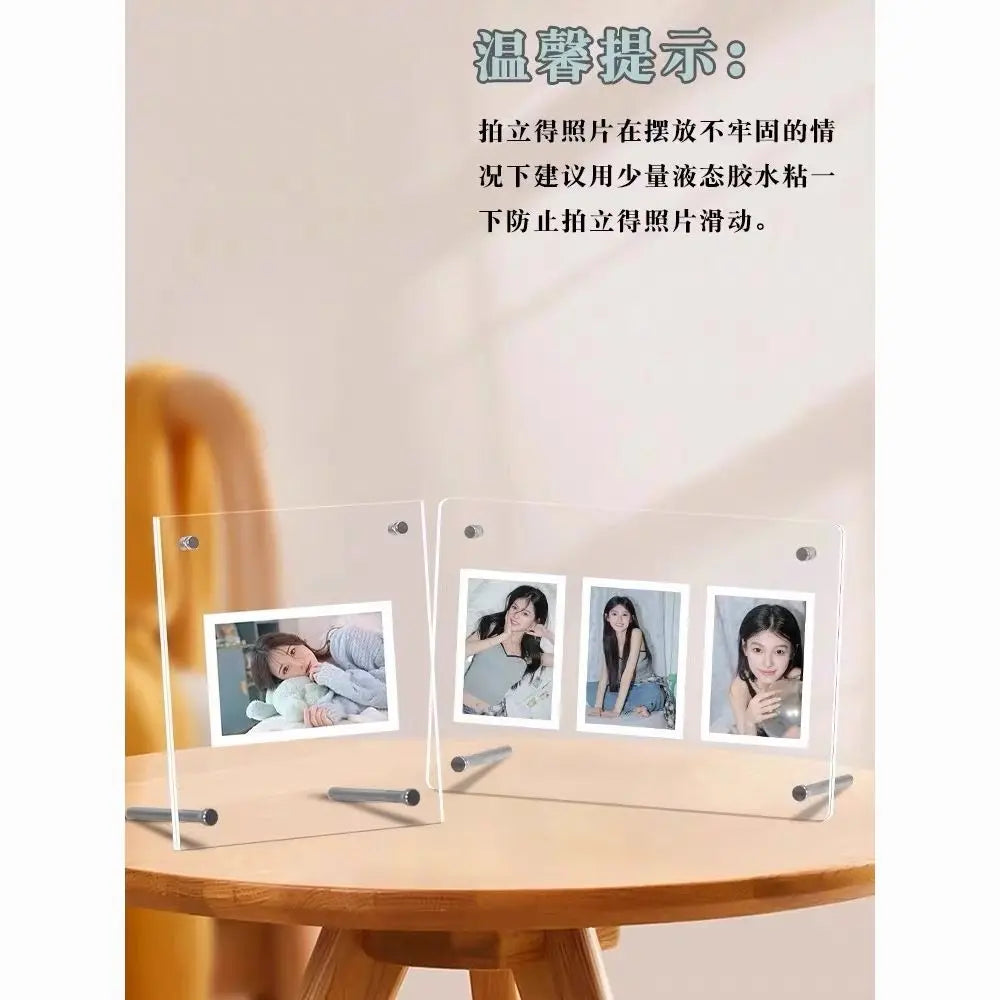 Acrylic Polaroid Frames,Clear Desk Floating Picture Frame for Fujifilm Instax Film,Family and Wedding Collage Picture Frames