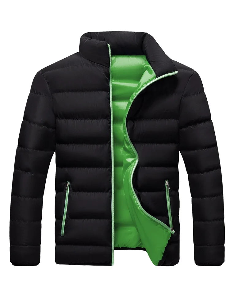 Winter men's thick jacket, warm and thick, slim-fitting outerwear, men's casual high-quality warm coat