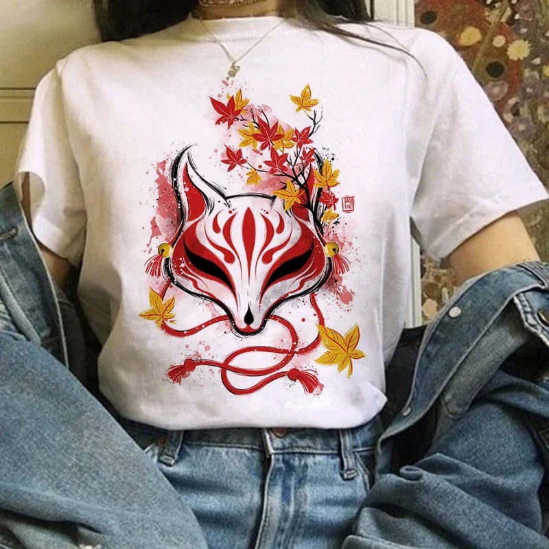 Japanese Anime T Shirts Women T-shirts Harajuku Ullzang T-shirt Cartoon Aesthetic Vintage Shirts for girls 90s Top Tees