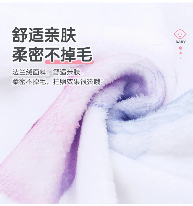 Baby Photography Mats Background Cloth Growth Commemorative Blanket Baby Milestone Flannel Blanket Newborn Photography Blanket