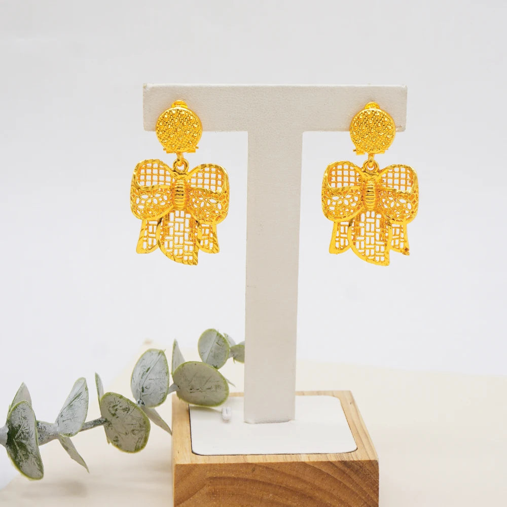 Luxury Indian Jewellery Earrings Necklace Jewelry Sets For Women Dubai Gold Color African Arabic Wedding Bridal  Party Gifts
