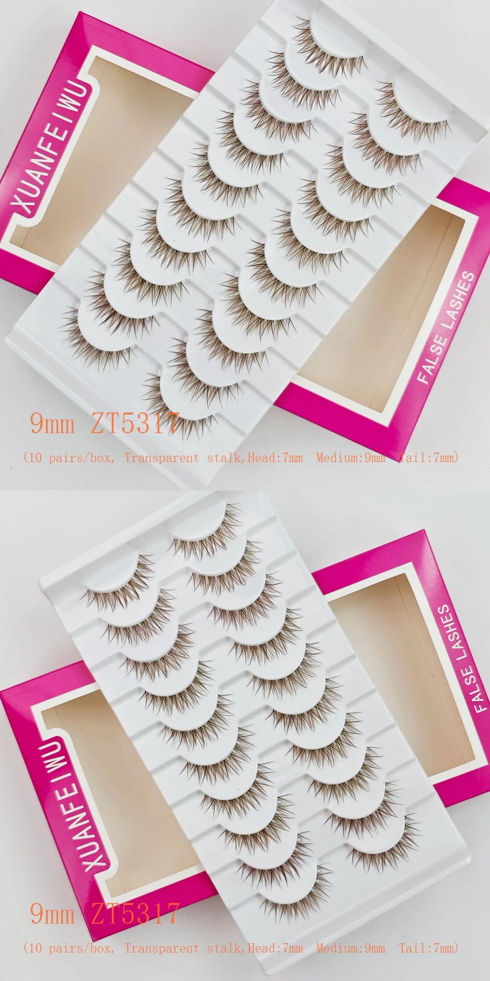 Xuanfeiwu Natural Short Style No-Makeup Look Sparse Full-Strip Ultra-Natural Realistic One-Piece Natural-Looking False Eyelashes DIY Self-Application Beginner Light Makeup Eyelashes