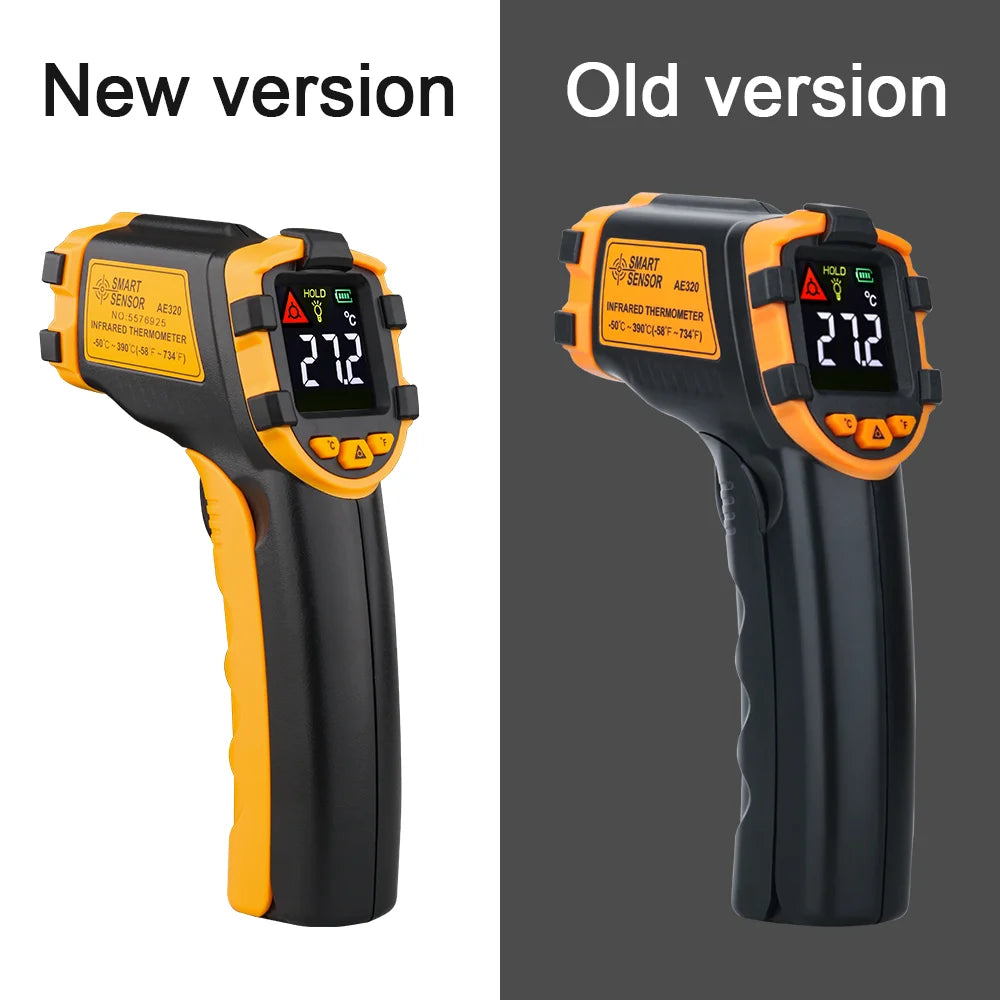 Digital Infrared Thermometer Laser Temperature Meter Non-contact Pyrometer Imager Hygrometer IR Termometro Color LCD Light Alarm