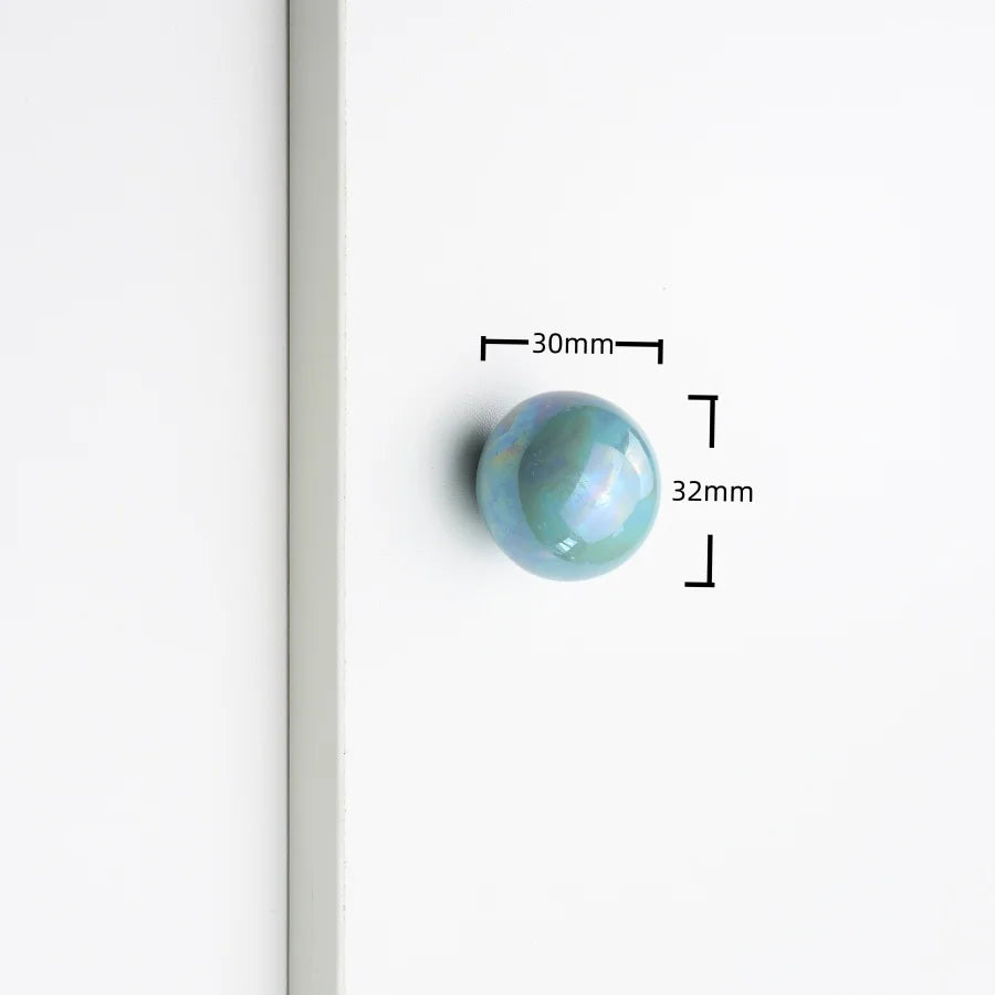 Ceramic Furniture Handles Pearlescent Cabinet Knob Kitchen Drawer Furniture Knobs Handle Hardware Children's Wardrobe Handles