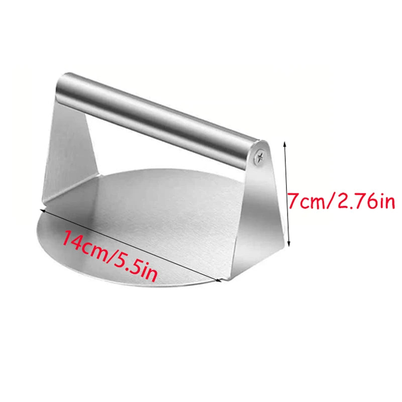 Stainless Steel Smash Burger Press Hamburger Patties Meat Masher Circular Meat Press Mold for Deli Meats Kitchen Accessories