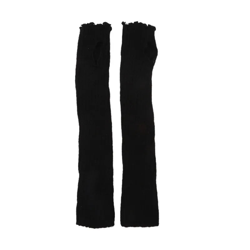 Women's Leg Warmer Lolita Long Socks Knitted Keep Warm Foot Cover Ladies Autumn Winter Black White Twist Crochet Socks Boot Cuff