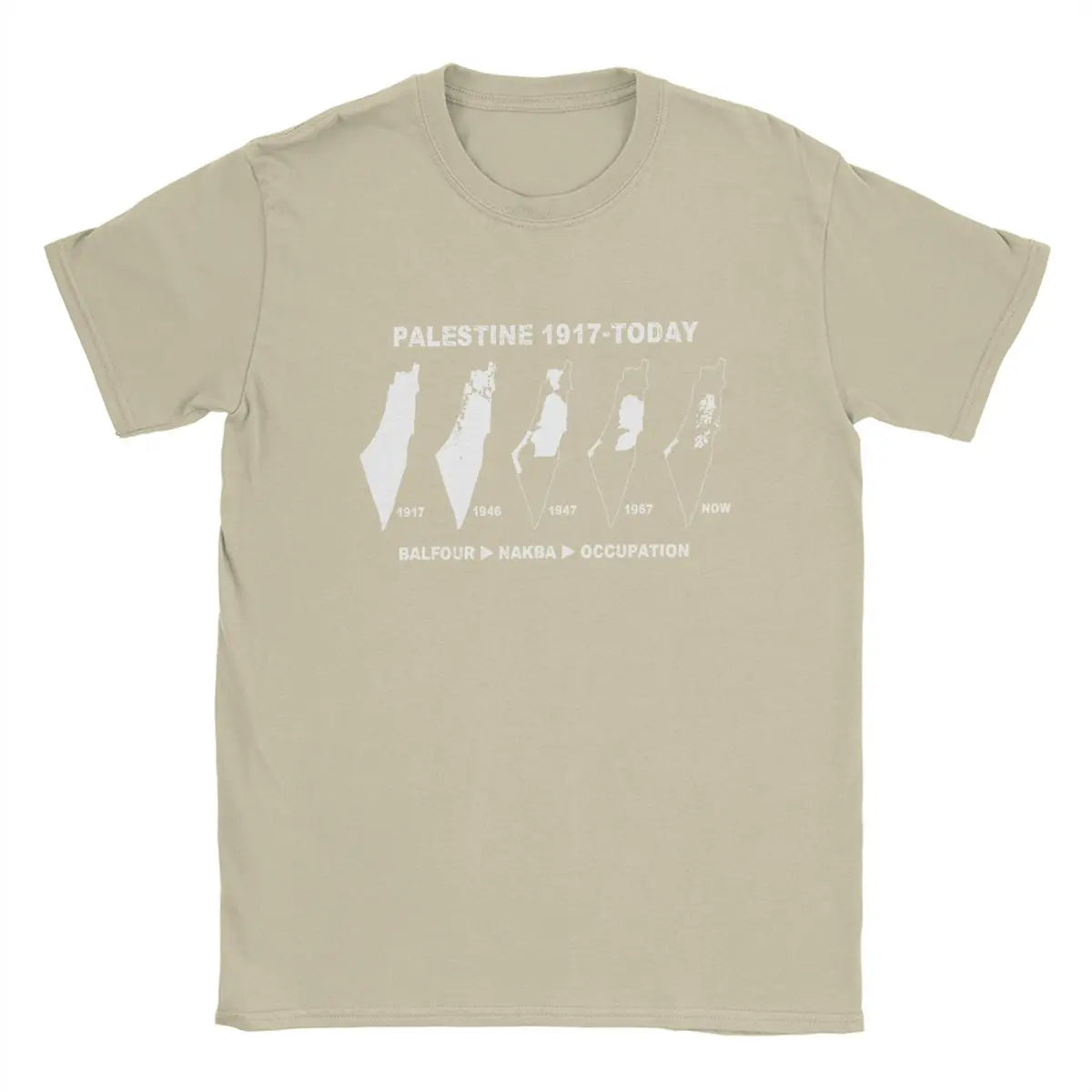 Palestine Map Land Since 1917 Men's T Shirts Palestinian Vintage Tees Short Sleeve O Neck T-Shirt 100% Cotton Gift Idea Clothing
