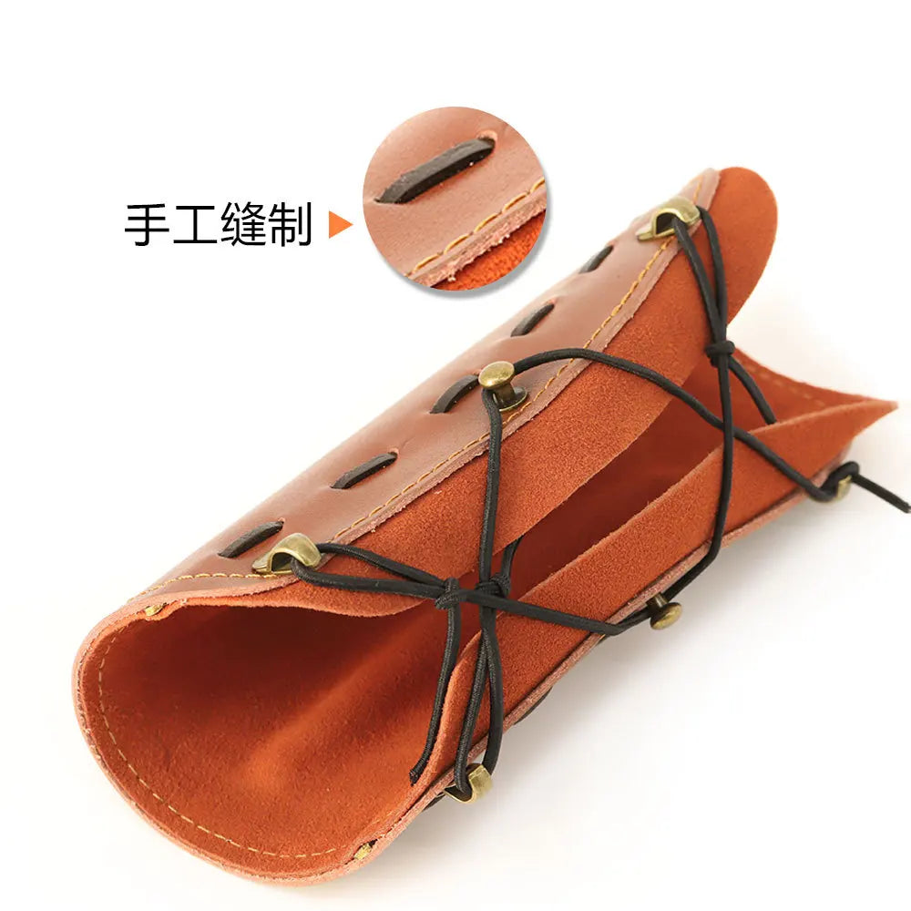 Archery Leather Protection Arm Guard,Safe Protect Sleeve,Adjustable Strap,Protective Gear,Accessories,Hunting,Shooting,Training