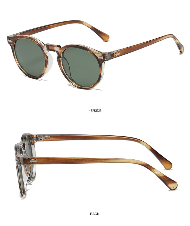 New Retro Polarized Sunglasses Men Women Fashion Small Round Sun Glasses For Male Female Literary Vintage Shades Driving Eyewear