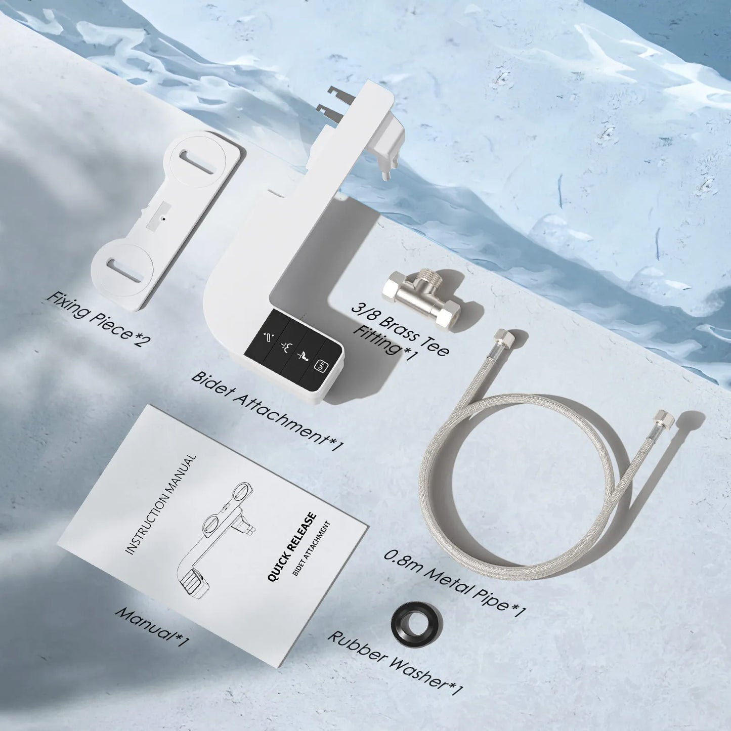 Bidet Attachment for Toilet Seat Self Cleaning Attachment Non-Electric Dual Nozzle Bidet Adjustable Water Pressure Ass Sprayer