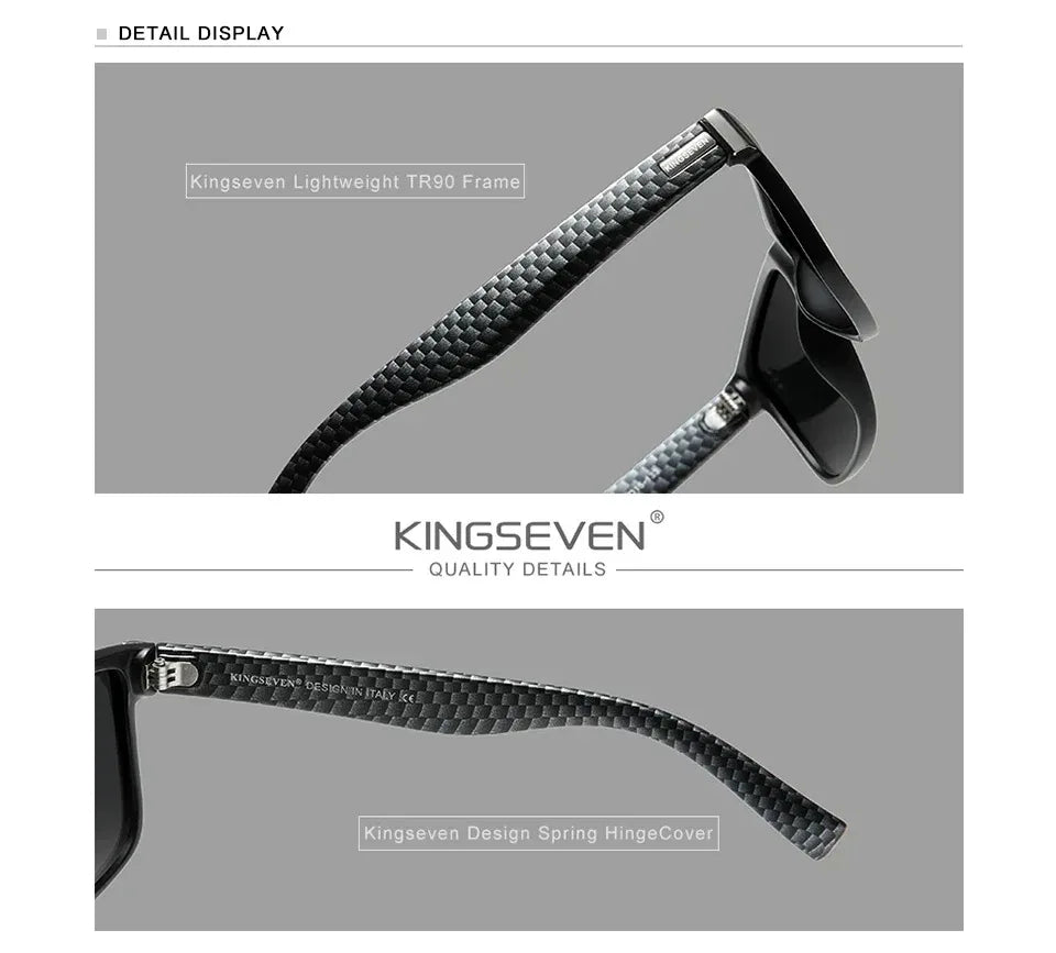 KINGSEVEN Polarized Lens Sun Glasses Women High Quality Retro Men Square Full Frame Decorative Glasses UV400 Goggles Eyewear