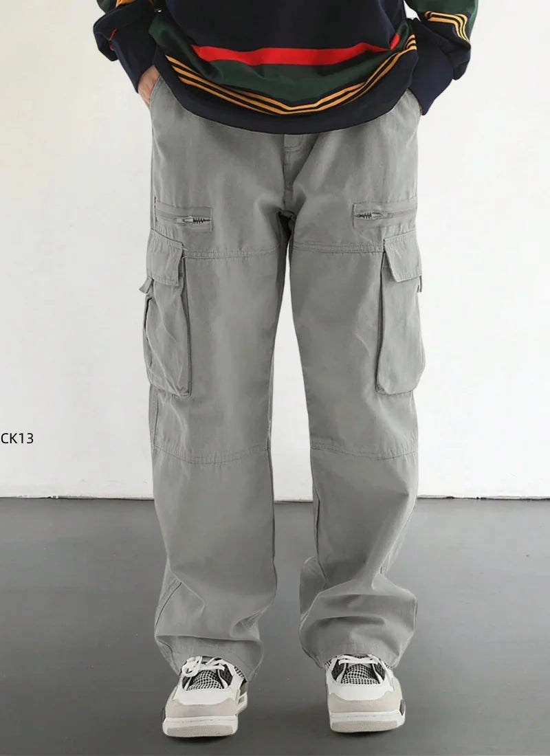 Men's workwear pants, summer and spring cotton workwear, new casual hiking and jogging pants, sports pants, men's autumn pants