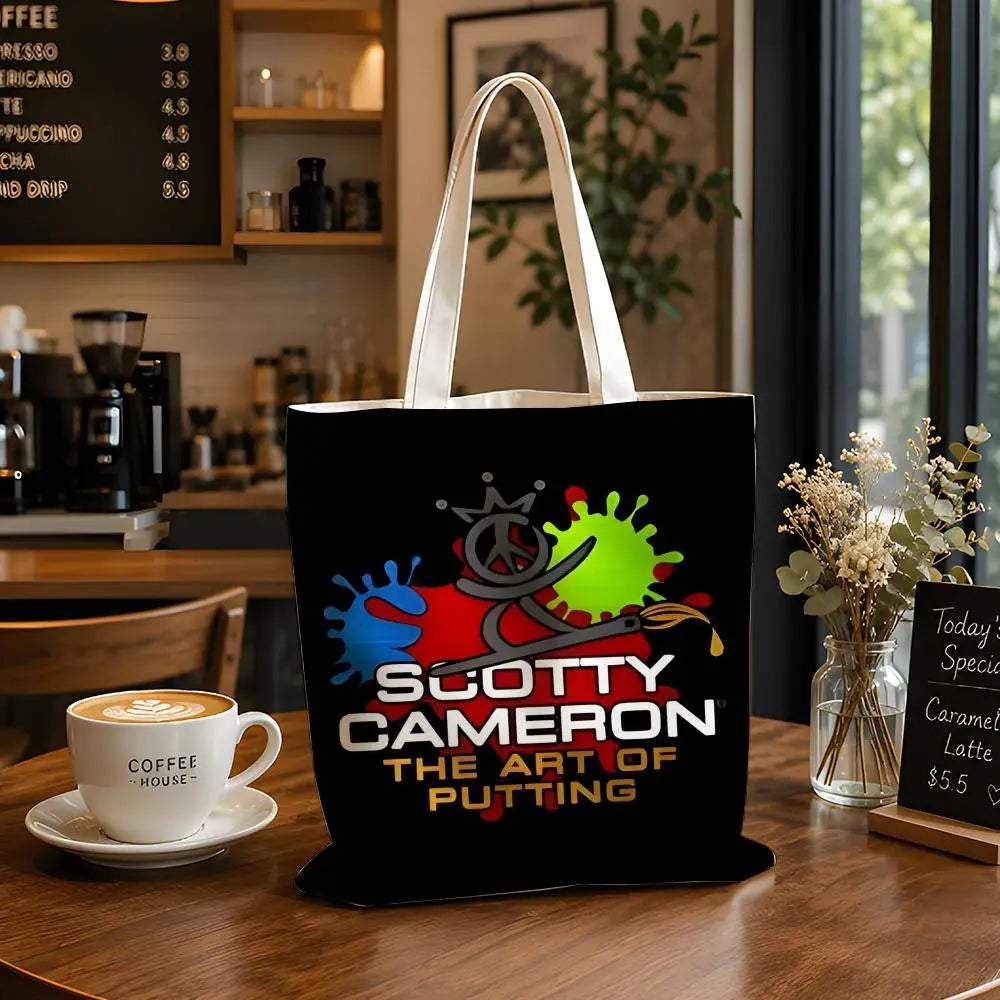 Sport S-Scotty C-Cameron Storage Bags Reusable Canvas Tote Suitable for School Class Commuting Shopping as Gifts