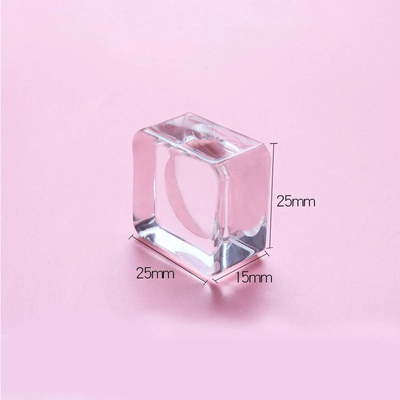 Eyelash Glue Pallet Crystal Glass Eyelash Glue Stone For False Eyelash Extension Lashes Stand Nail Art Color Palette Makeup Tool