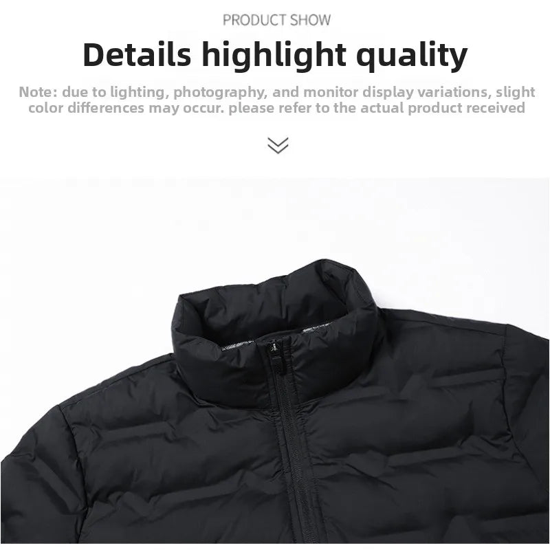 CHUJIEMen's autumn and winter graphene material warm and casual lightweight cotton jacket men's coat