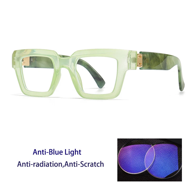 Brand Design Retro Reading Glasses for Man and Women Fashion Luxury Legs Large Size Square Presbyopic Eyewear Dioptric 0 to +6.0