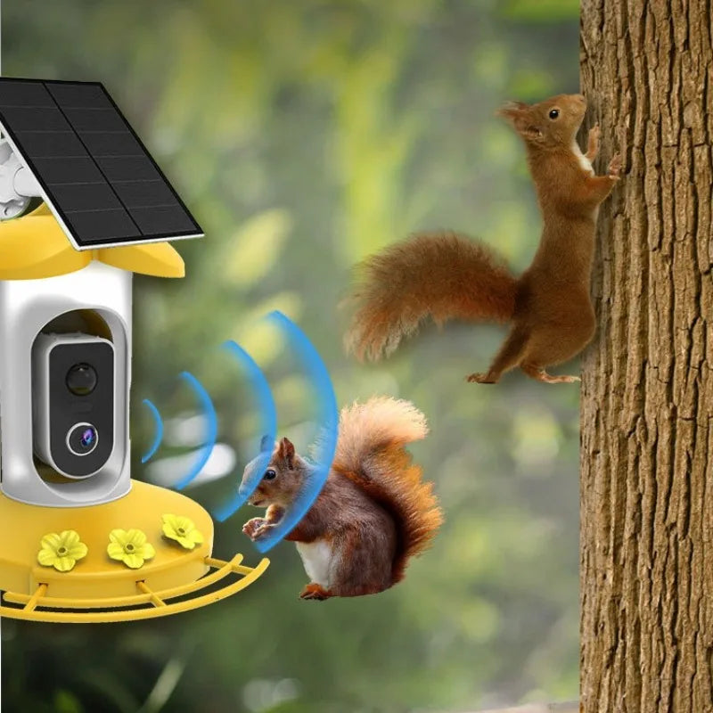 Intelligent Bird Feeder Camera Solar-powered Wide-angle High-definition  Outdoor Real-time Monitoring Pet Supplies Accessories