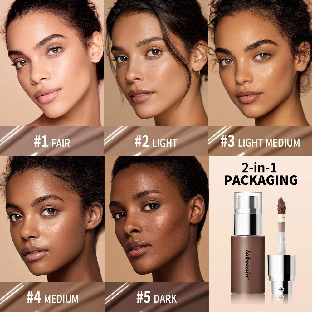 Lakerain Contouring Shaping Serum Long Lasting Nature Bronzing Foundation Deep Moisturizing Brighten Facial Contouring Concealer