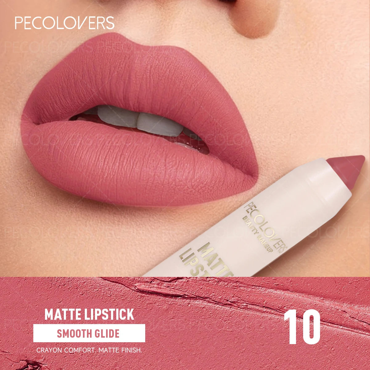 1PC Waterproof Matte Lipstick Pen-Long-Lasting, Waterproof, Moisturizing Formula in Various Shades of Pink, Red, and Nude
