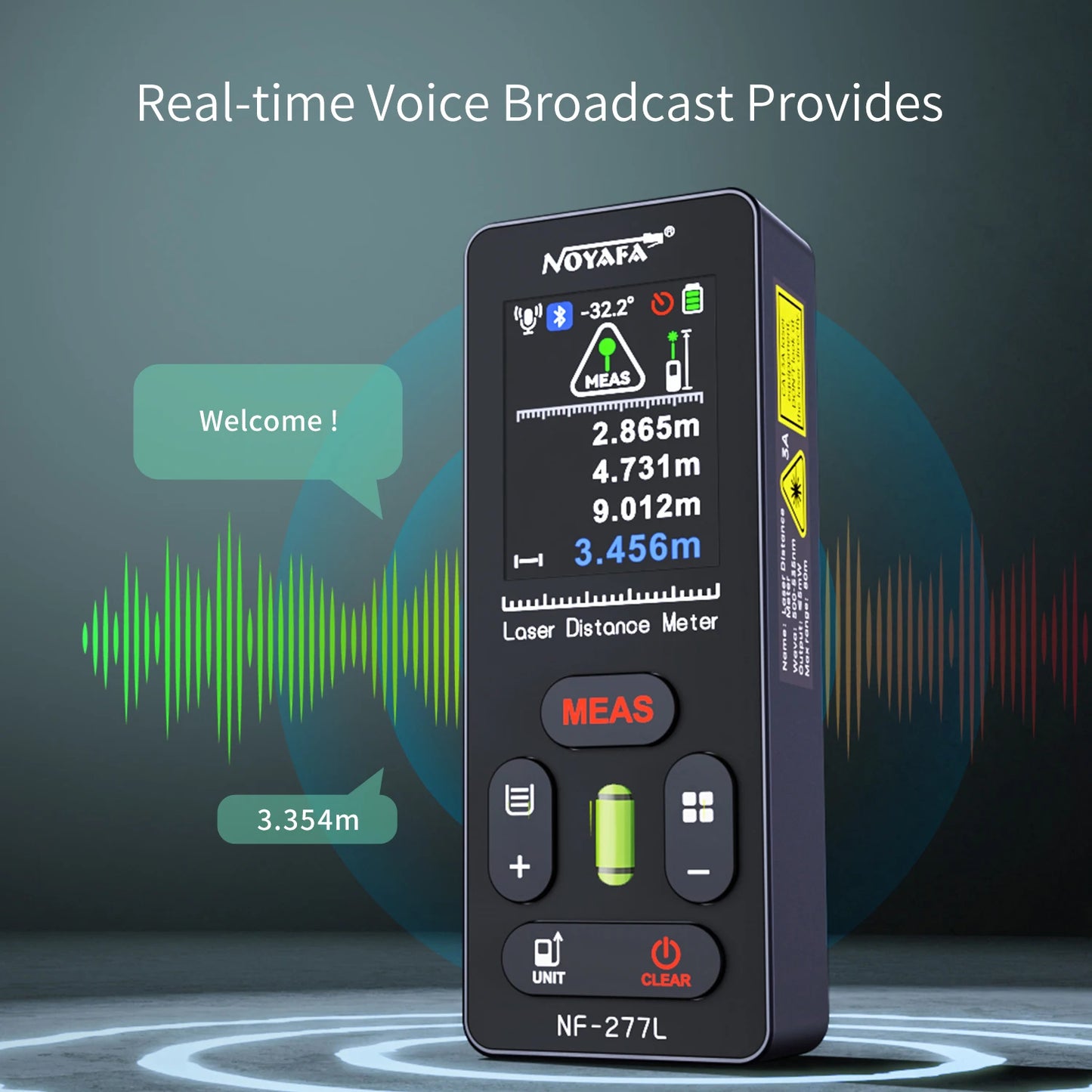 NOYAFA Green Light Laser Rangefinder High Accuracy Laser Distance Meter 60/100M Professional Laser Meter with Laser Crosshair
