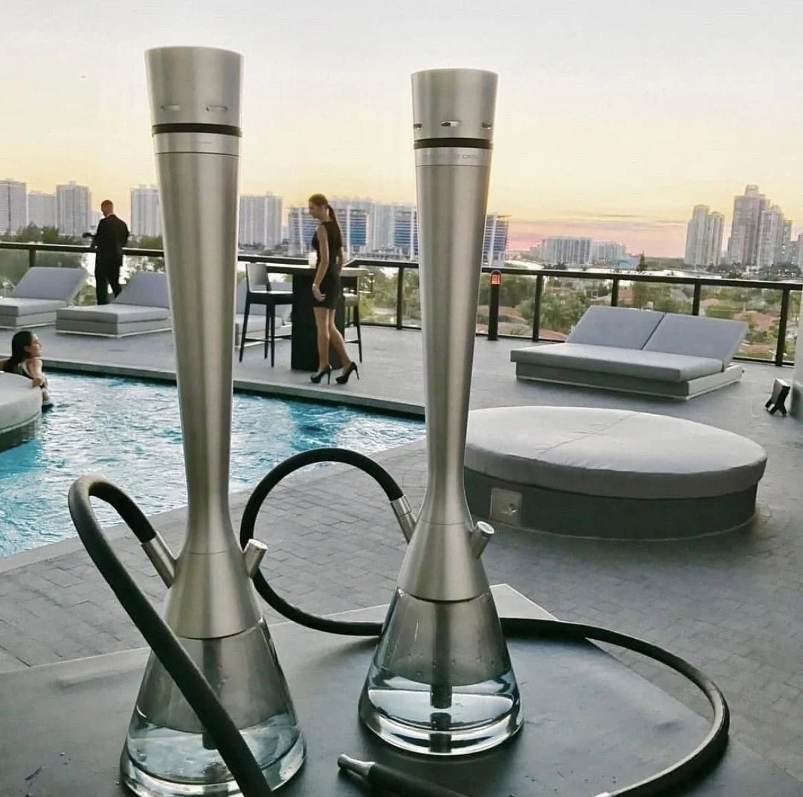 New Design Manufacturer Luxury Hookah Hot Selling Pors-che Like Design in Stock Shisha Water Pipe 23 Inches Tall Shisha
