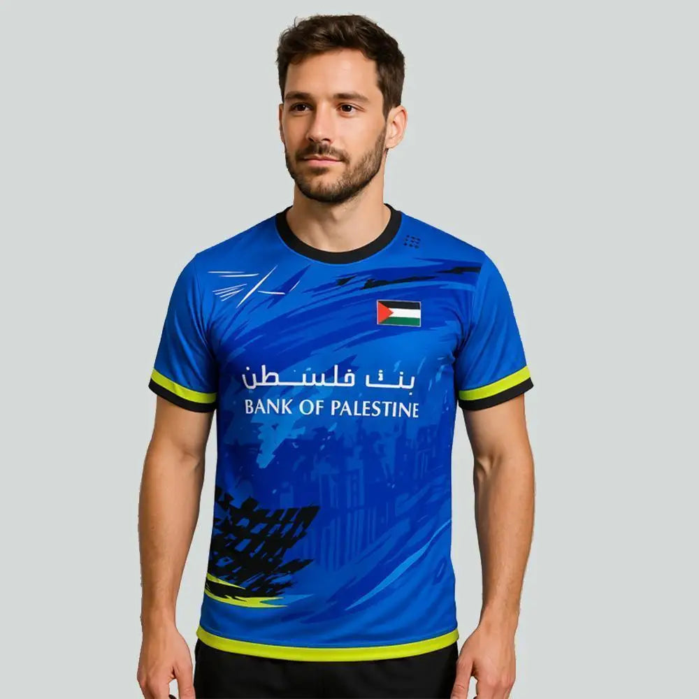 Palestine Flag Print T-shirt Breathable Training Soccer Jerseys For Men And Women Street-style Short-sleeved Crew Neck Tees