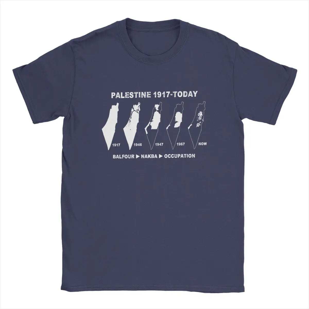 Palestine Map Land Since 1917 Men's T Shirts Palestinian Vintage Tees Short Sleeve O Neck T-Shirt 100% Cotton Gift Idea Clothing
