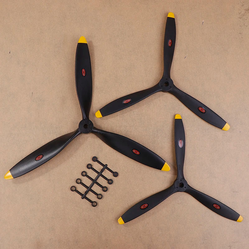 RC Modeled Airplane with 3-Blade 8060 9060 1060 1170 1370 Propeller, Perfect for Electric or Methanol Gas Engines