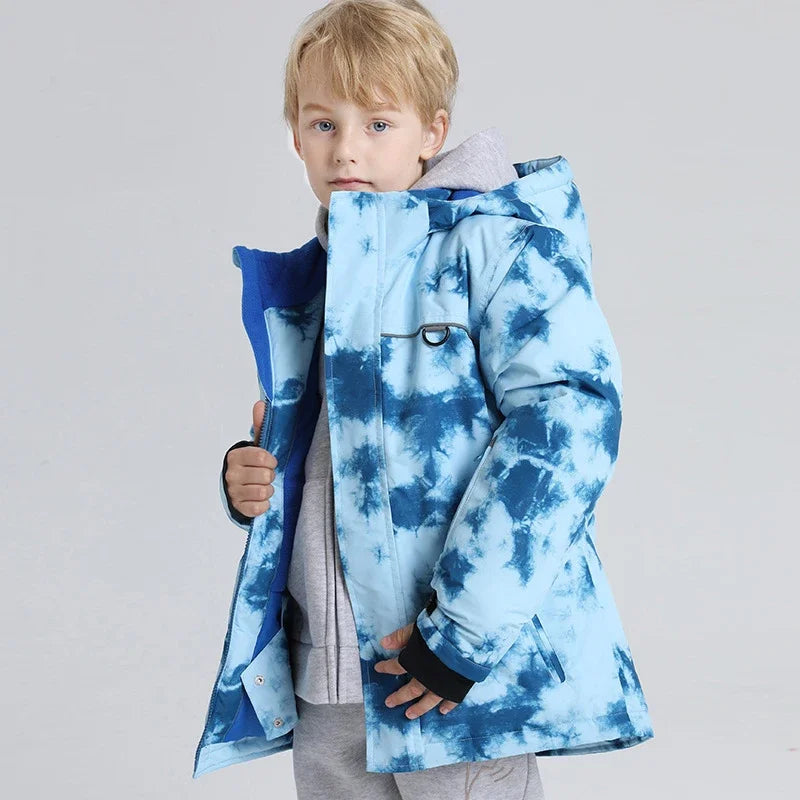 Winter Ski Jackets Children Waterproof Thickening Snowboarding Jackets Boys Thermal Coldproof Windproof Skiing Clothes Coats