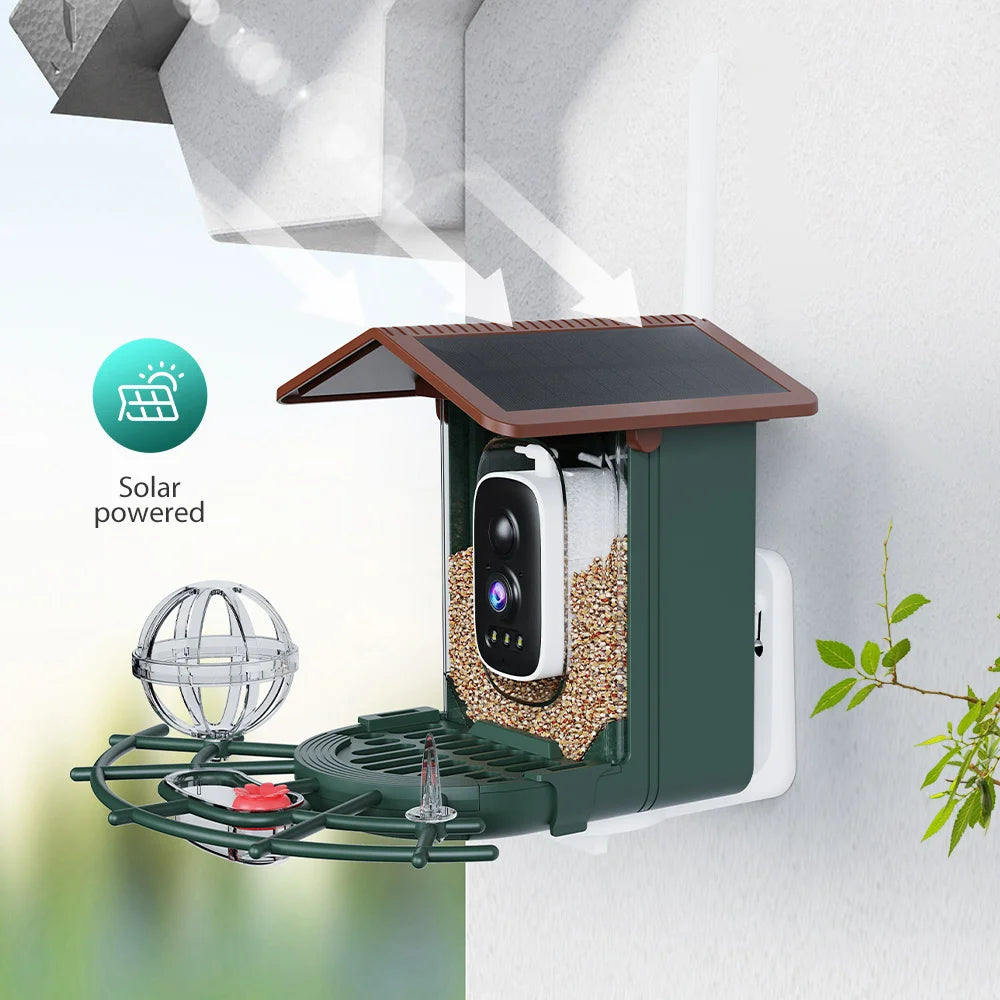 3MP Smart Bird Feeder Camera WiFi Two Way Audio Bird Identification Night Vision PIR Motion Detection For Bird Outdoor Watching