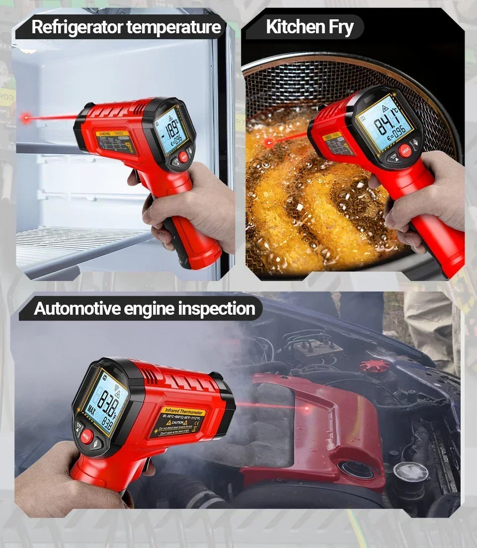 Infrared Laser Thermometer ANENG TH202 Digital Temperature Non Contact Meter LCD Display Pyrometer Point Gun Tester Tools