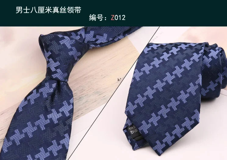 8cm Adult Silk Neckties for Mens Suits Wedding Neck Ties Retro Striped Corbatas Gravata Neckwear Gentleman Gravatas Tie