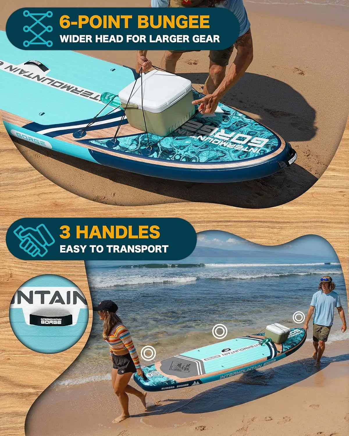 SKATINGER 11'x34''x6'' Inflatable Paddle Board for Adults Waterproof Standing Style SUP Board with Accessories for Aquatic