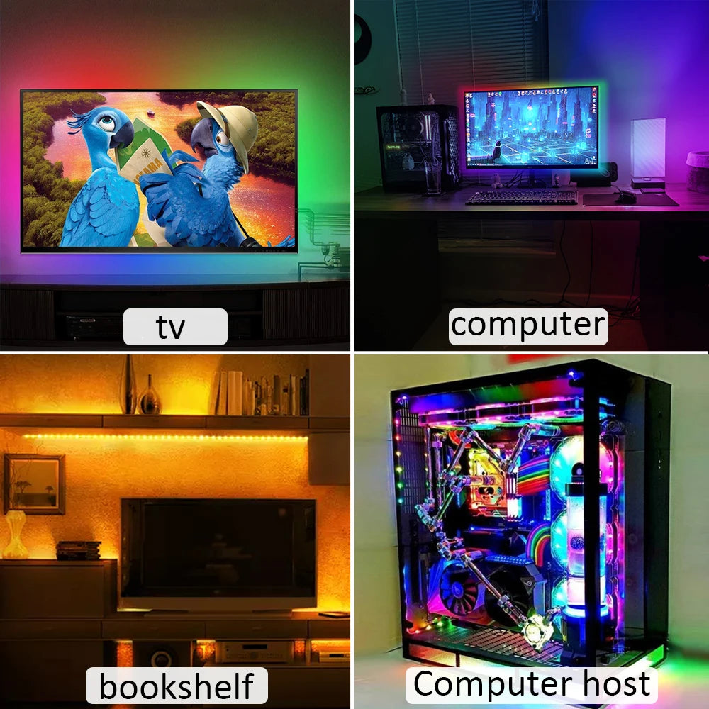 Led Strip Lights For Tv Smart Led Tape Light Usb 5V Led Lights Strip Remote Control Led Ribbon Strip Rgb Lighting Decoration