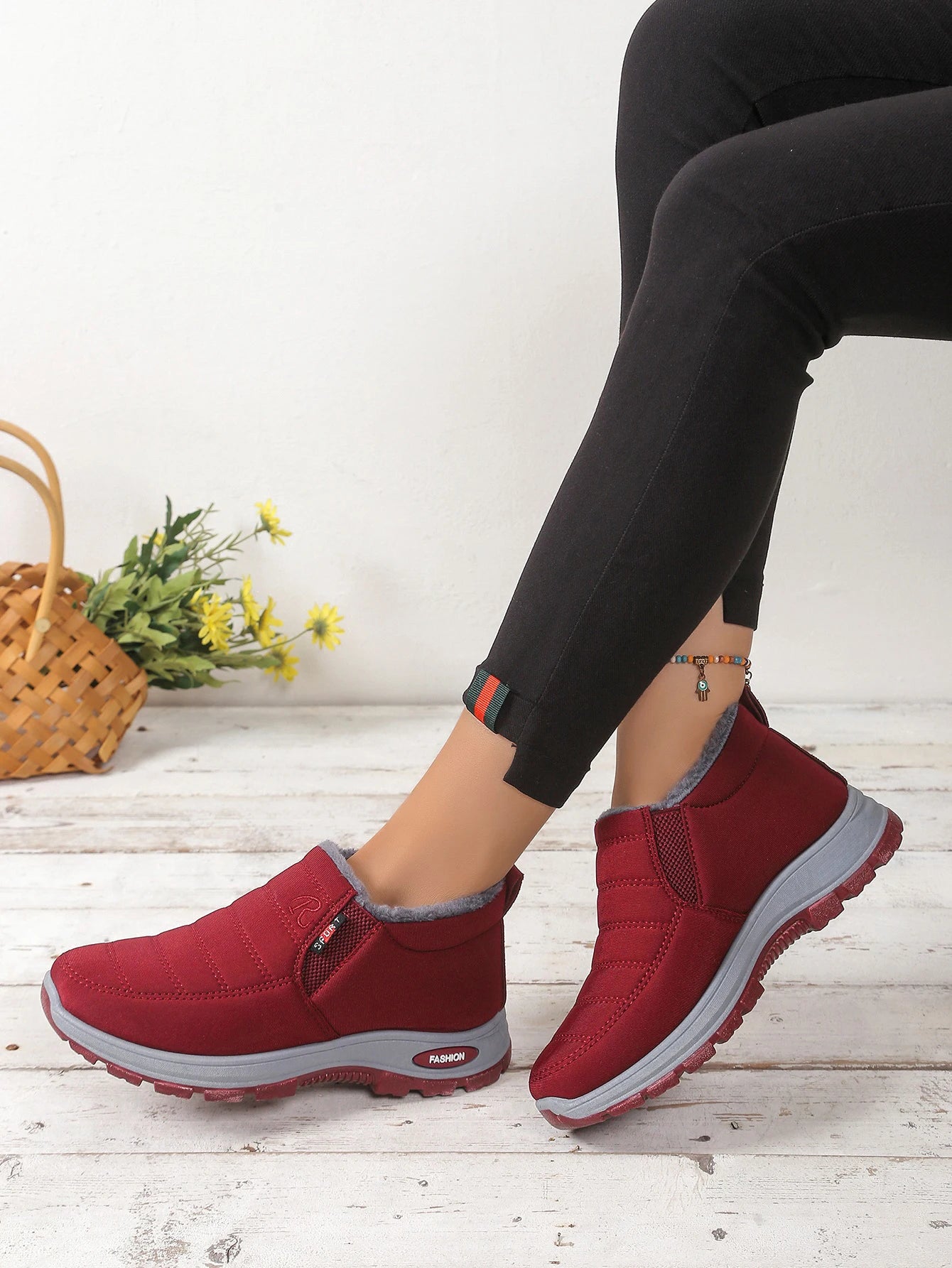 Women's Shoes, Women's Sports Shoes, Fleece and Thickened Boots, Lightweight Soft-Soled Women's Snow Boots