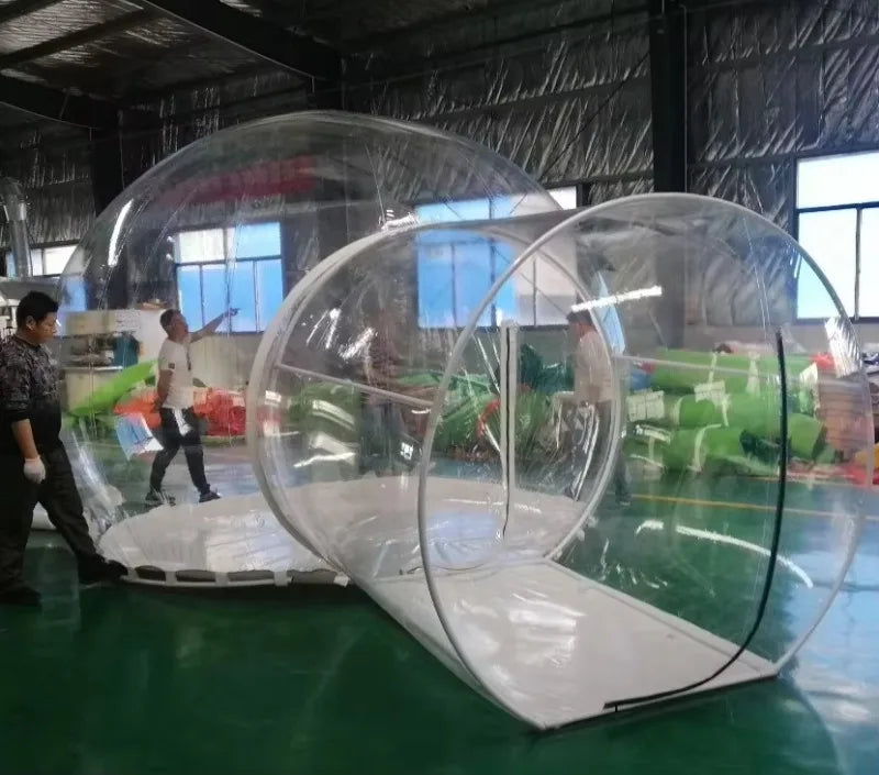 Transparent Shelter Tent Outdoor Camping Waterproof PVC Panoramic View Spacious Interior Portable Foldable Weather Resistant