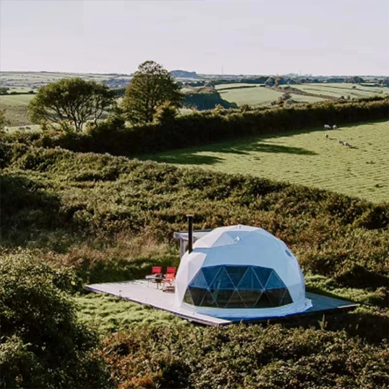 Tents Outdoor Camping Hot Selling 4m Glamping Dome Luxury Tents Waterproof PVC Fabric for Winter Outdoor Events Customized