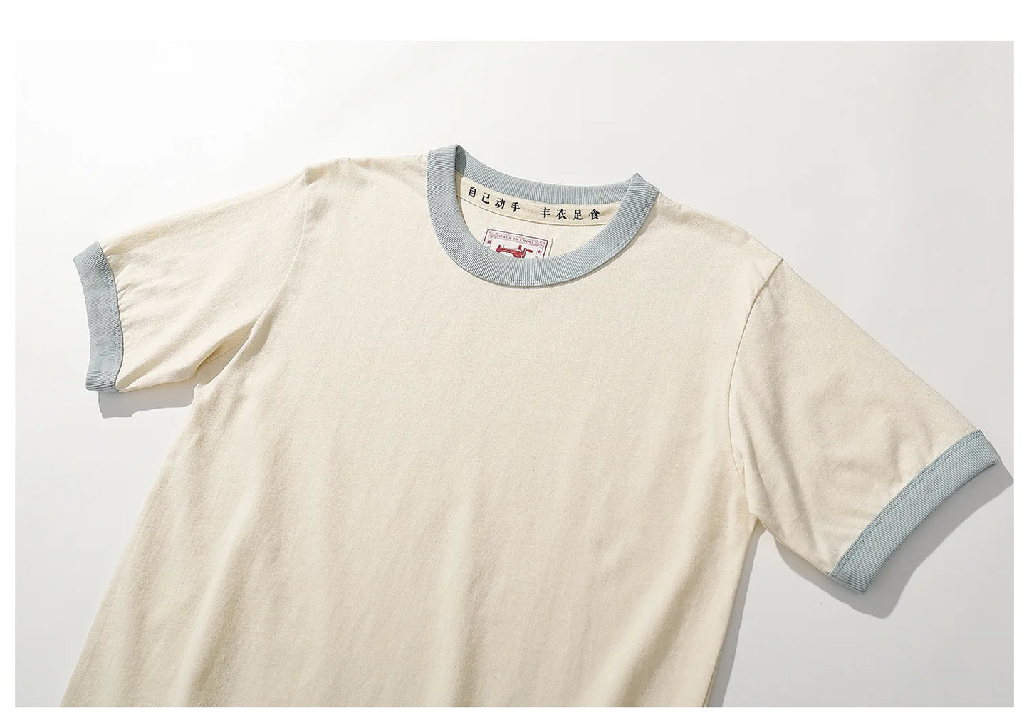Summer New Couple Beach Tops  Fashion Casual Stitching Color Collar Tee Short Sleeve of Unisex Cotton Comfortable O-Neck T-shirt