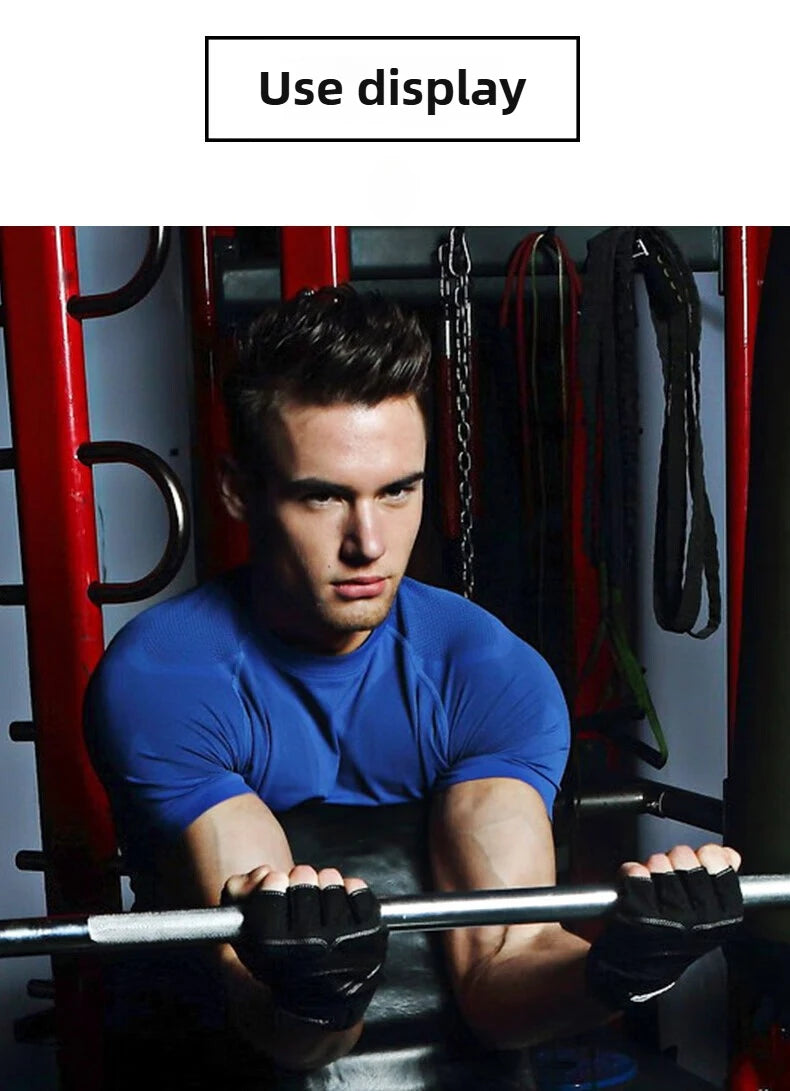Workout Gloves for Men Women Half Finger Glove with Wrist Wrap for Sport Weight Lifting Training Bicycle Motorcyclist Gym Glove