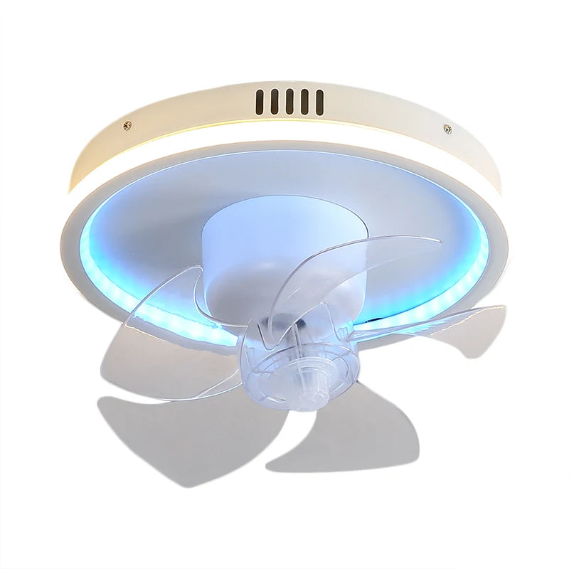 LED Ceiling Fan Lamp RGB Stepless Dimming Remote Interior Lighting Fixture Bedroom Living Home Decor Ceiling Fan With Light