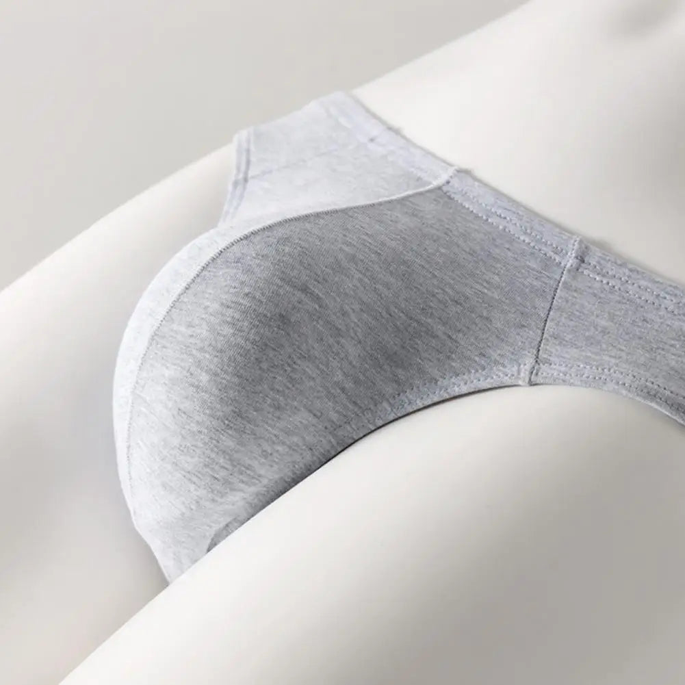 Summer Men Thong, Low-Waisted T-Shaped Cut Briefs, U Convex Supportive Pouch Panties, Elastic Lightweight Underwear