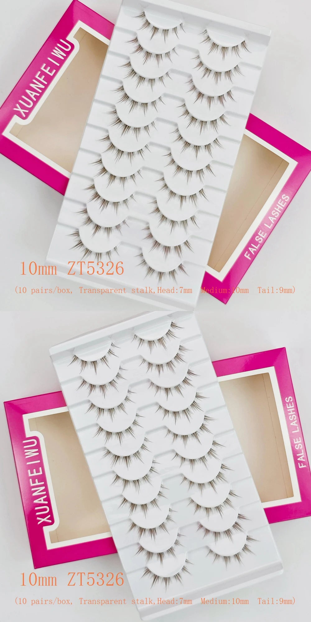 Xuanfeiwu Natural Short Style No-Makeup Look Sparse Full-Strip Ultra-Natural Realistic One-Piece Natural-Looking False Eyelashes DIY Self-Application Beginner Light Makeup Eyelashes