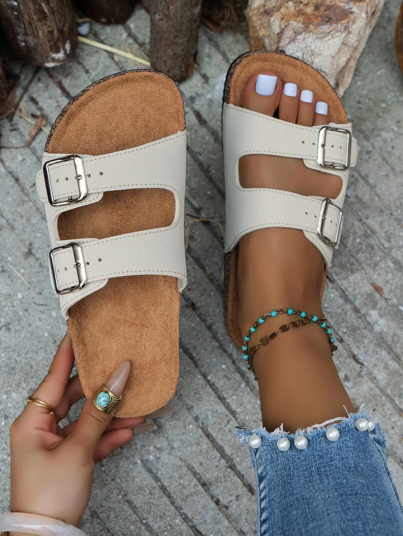 Women's Fashion Slippers Thick-Soled Wear-Resistant Waterproof Anti-Slip Soft-Soled Comfortable Casual Beach Sandals