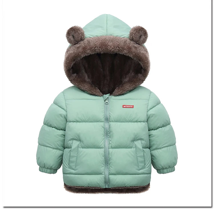 Winter Baby Kids Jacket For Girls Coats Lamb Wool Plus Velvet Thick Coats Toddler Children Outwear 1-6 Year Boys Cotton Jackets
