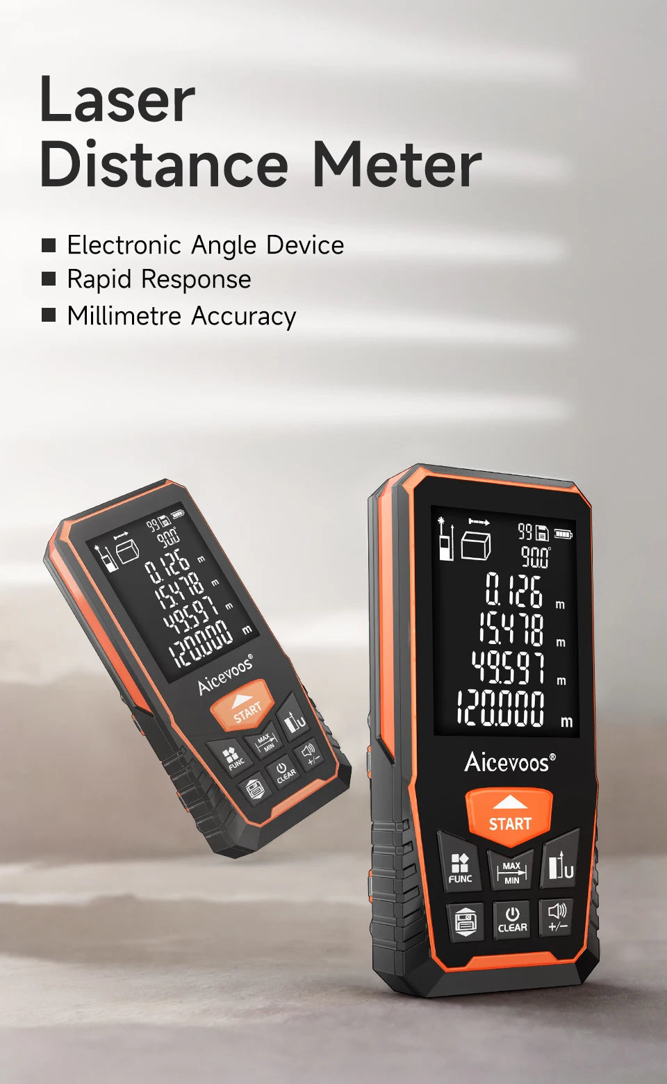Aicevoos Digital Laser Rangefinder 50M 70M 100M 120M Laser Distance Meter Trena Laser Tape Measure Roulette Range Finder