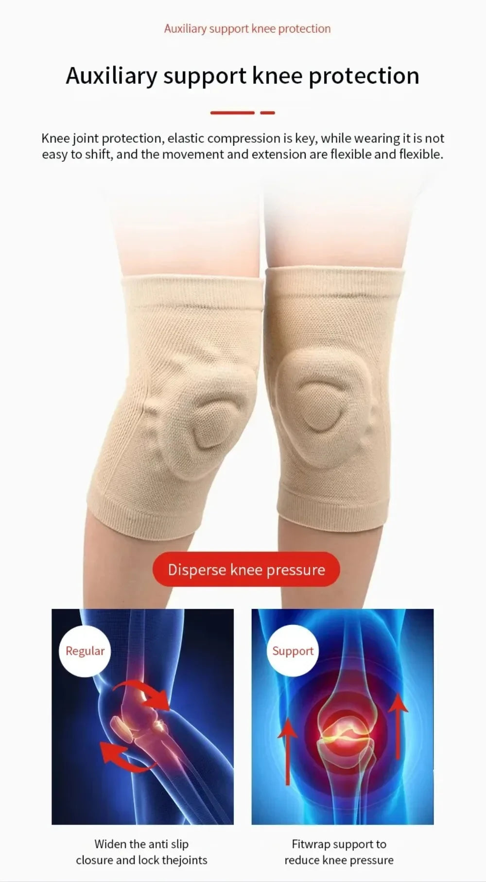 Silicone Knee Pads Skating Fitness Dance Sport Sknee Pads Basketball Pressurized Cycling Roller Skating Silicone Thin Knee Pads