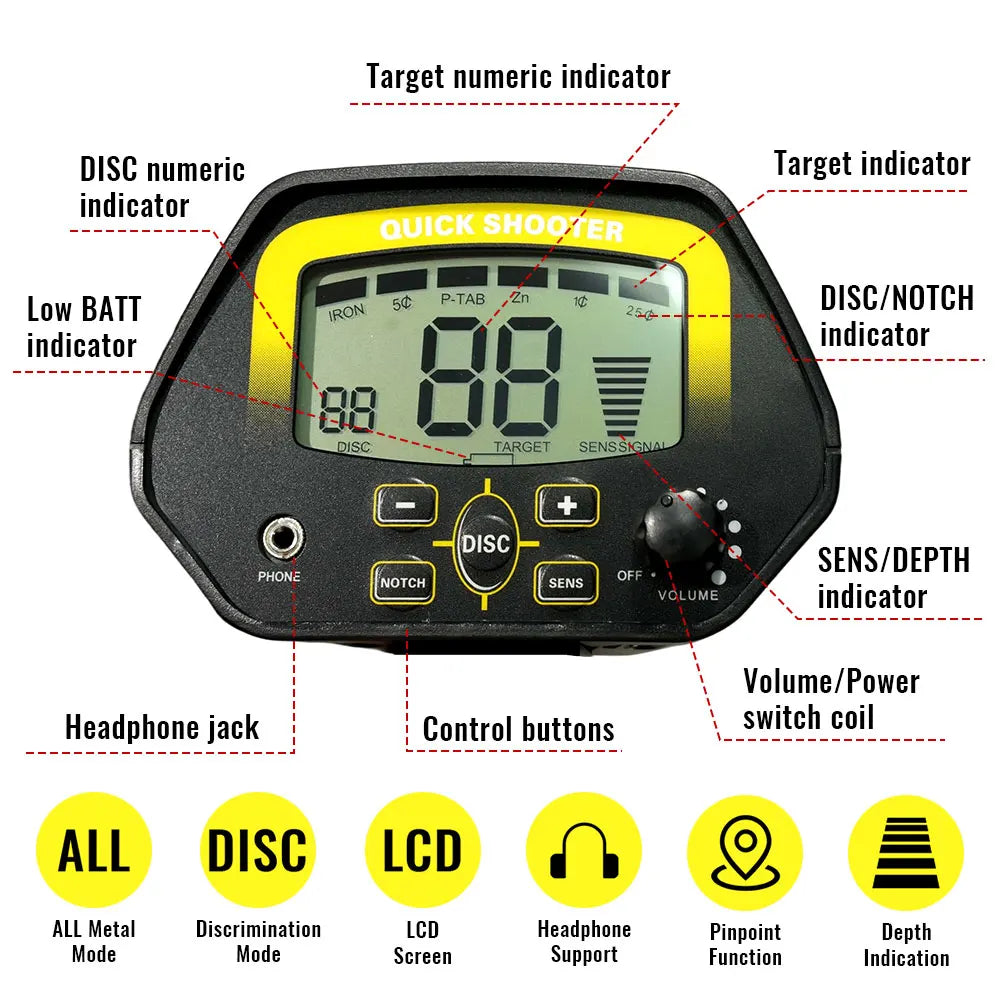 Metal Detector MD-4060 Professional Underground Gold Detectors Pinpointer Detecting Jewelry Treasure Hunter High Sensitivity