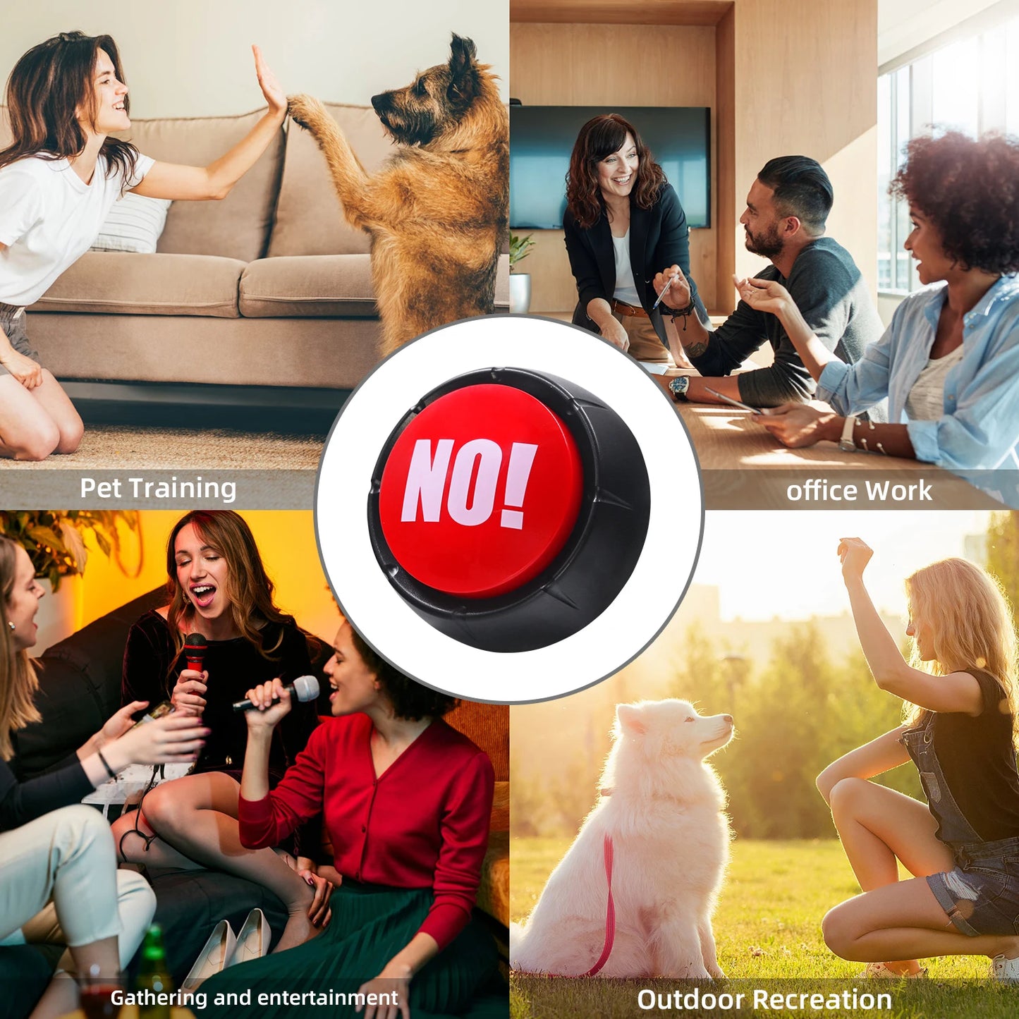 Pet communication YES NO sound button Squeezing prank toy electronic sound button