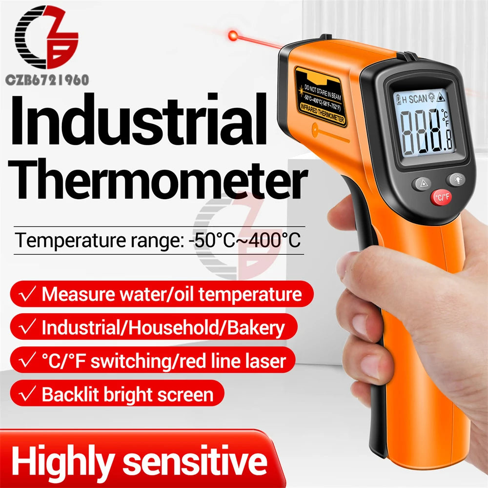Digital Infrared Thermometer Non-contact Thermometer Industrial Precision Laser Temperature Meter Pyrometer Instrument Tool